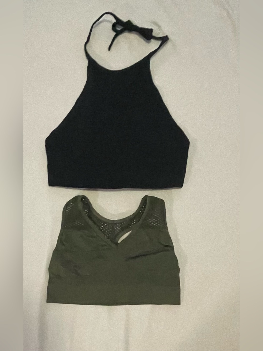 Alala Black High-Neck Halter Crop Top